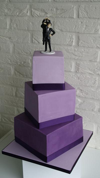 Wedding cake purple squares - Cake by Cake Garden 
