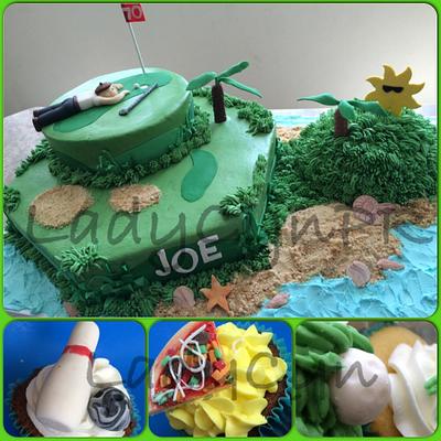 Golf, Beach & Bowling Hobbies - Cake by LadyCynPR