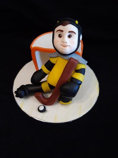 Hockey Player Cake Topper - Cake by Cristina Arévalo- The Art Cake Experience