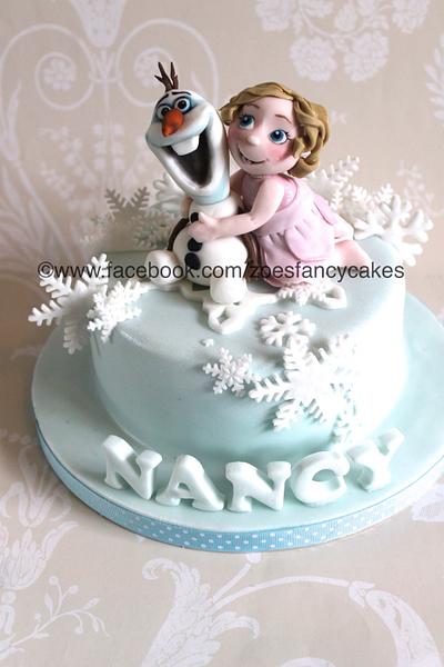 Olaf and birthday girl - Cake by Zoe's Fancy Cakes