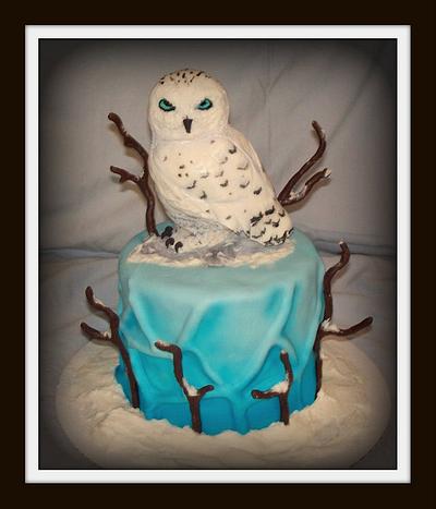 Snowy Owl Cake - Cake by Angel Rushing