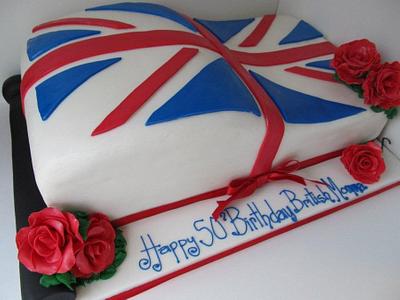Union Jack 50th birthday flag cake - Cake by Denise Frenette 
