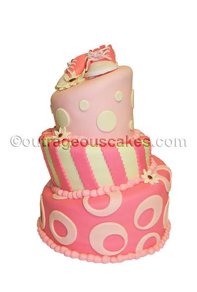 3 tier topsy turvy baby shower cake - Cake by  Outrageous Cakes Tampa Bakery