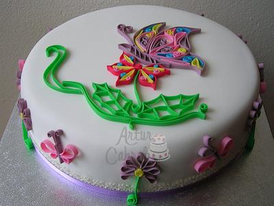 Butterfly Quilling Cake - Cake by Artur Cabral - Home Bakery