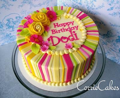 Floral and stripes - Cake by Corrie