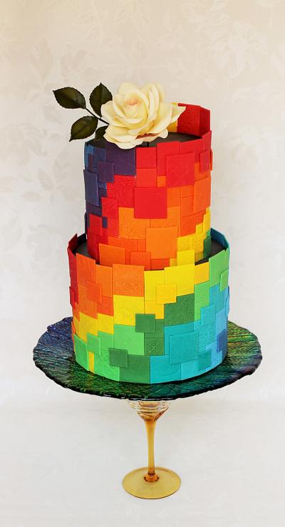 Rainbow in the pixels - Cake by Kateřina Lončáková