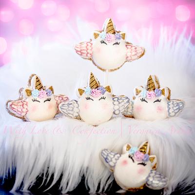 Unicorn Macarons with WINGS - Cake by Veronica Arthur | The Butterfly Bakeress 