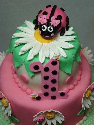 Ladybug Cake & Cupcake Tower - Cake by Toni (White Crafty Cakes)