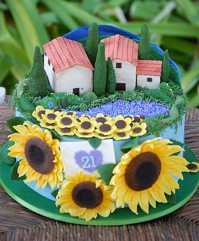Provence Countryside - Cake by Lesley Wright