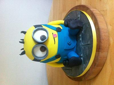 My first minion, auctioned for my daughters school  - Cake by Karen