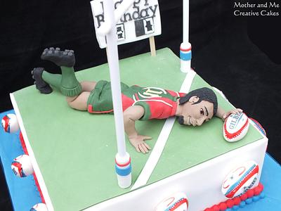 Rugby Try - Cake by Mother and Me Creative Cakes