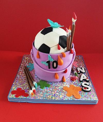 Soccer/Artist cake - Cake by BAKED