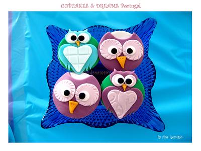OWL LOVE Cupcakes & Cookies - Cake by Ana Remígio - CUPCAKES & DREAMS Portugal