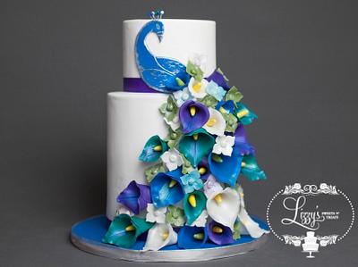 Peacock Themed Wedding cake - Cake by Elizabeth
