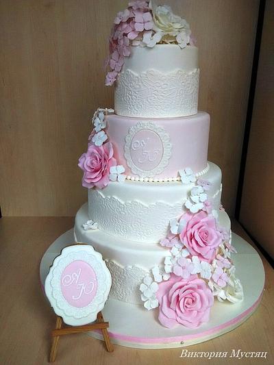 Wedding cake and cookies - Cake by Victoria