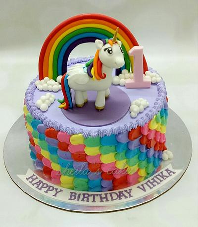Rainbow unicorn - Cake by sheilavk