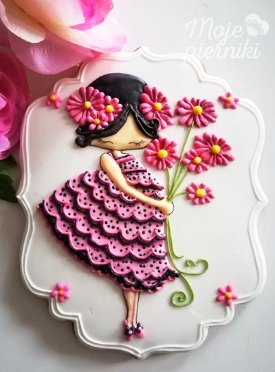 Girl with flowers - Cake by Ewa Kiszowara