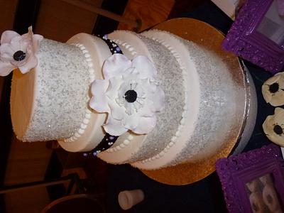 Whimsical Sparkle Wedding Cake - Cake by Roseann