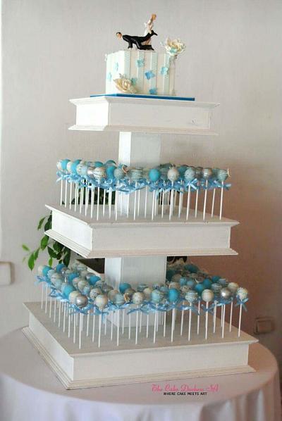Blue and White with a hint of Silver - Cake by Sumaiya Omar - The Cake Duchess 