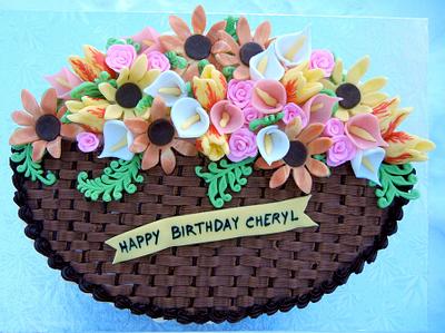 Flower basket cake - Cake by Ronna