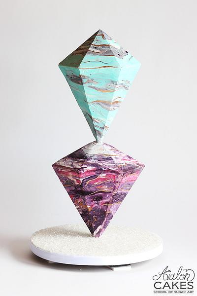 Geode Marbled Crystal Cake - Cake by Avalon Cakes School of Sugar Art
