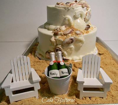 Beach Wedding with Adirondack Chairs - Cake by Donna Tokazowski- Cake Hatteras, Martinsburg WV