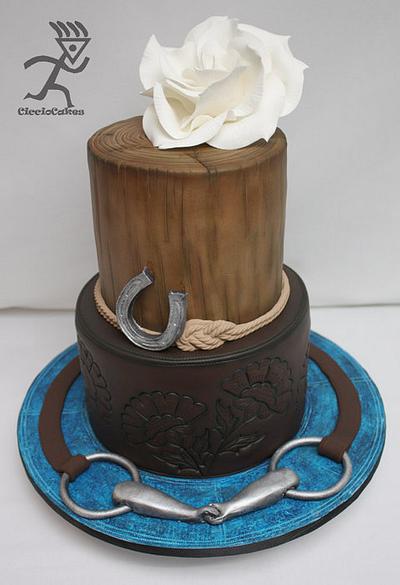 Horse Inspired Cake...with tooled leather effect - Cake by Ciccio 