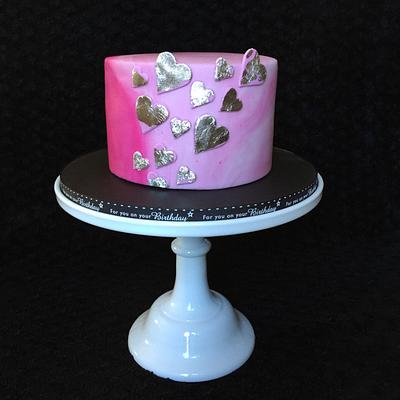 Silver Hearts !  - Cake by Lisa Salerno 