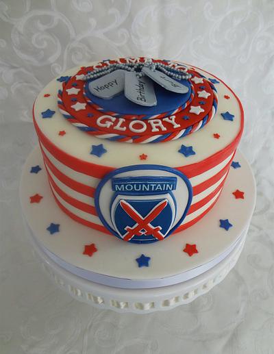 10th Mountain Division Insignia - Cake by Custom Cakes by Ann Marie