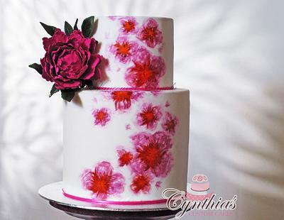 Hand painted wedding cake - Cake by Cynthia Jones