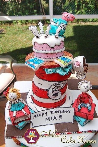 The Cat in the Hat Birthday tower cake - Cake by Sheila