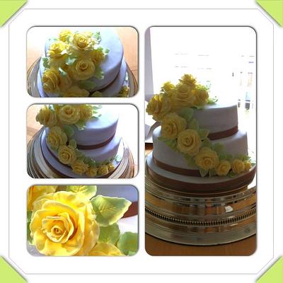 My first 2 tiered cake, made for a 50th Wedding Anniversary. - Cake by teresascakes