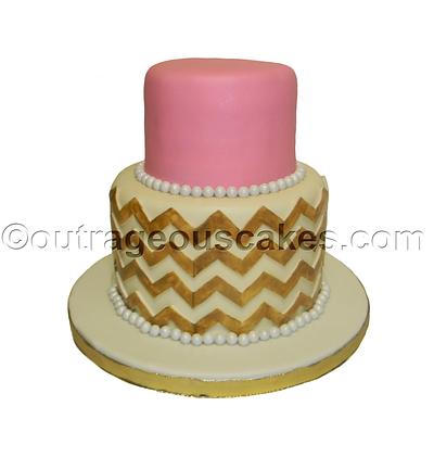 Chevron style cake - Cake by  Outrageous Cakes Tampa Bakery