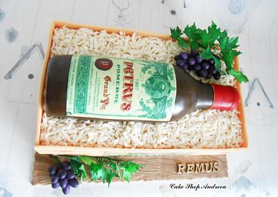 bottle of Petrus - Cake by lizzy puscasu 