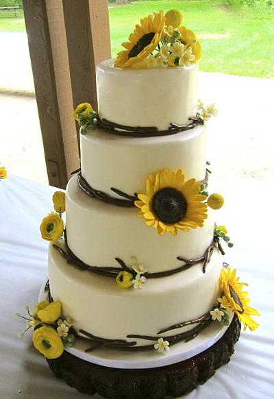 Modern Rustic Wedding Cake - Cake by Kate
