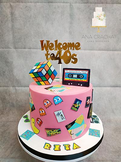 80´s party cake - Cake by Ana Crachat Cake Designer 
