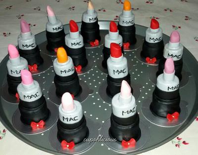 Mini lipstick shaped chocolate  truffle cakes. - Cake by Dr Archana Diwan