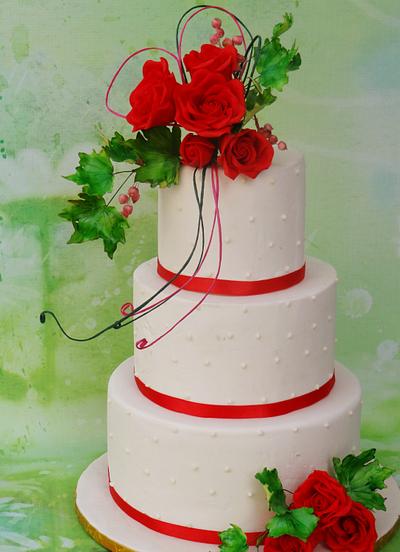 Red & White - Cake by Prachi Dhabaldeb