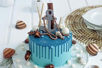 Nautical Dripcake ⚓ - Cake by lebeliebebacke