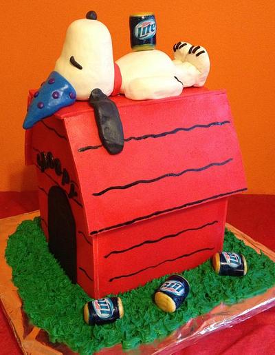 Drunken Snoopy - Cake by Tracy's Custom Cakery LLC