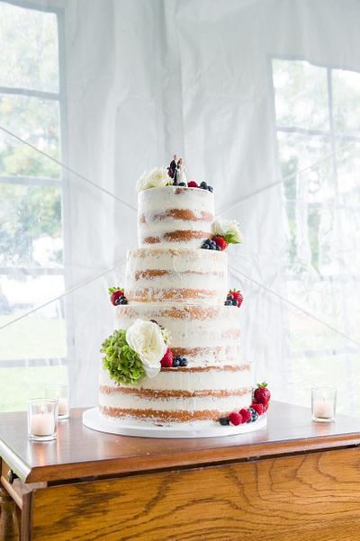 Half Naked Wedding Cake - Cake by sweetonyou