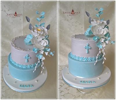 Elegant cake with sugar bouquet - Cake by Tortolandia