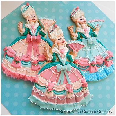 Marie Antoinette Royal Icing Dress Cookies - Cake by Kim Coleman (Sugar Rush Custom Cookies)
