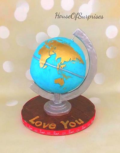 “You R my world” - A globe cake - Cake by Shikha