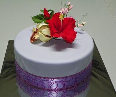with hibiscus - Cake by Zdenek