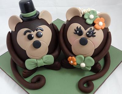 Monkey Couple Wedding Cake - Cake by Eleanor Heaphy