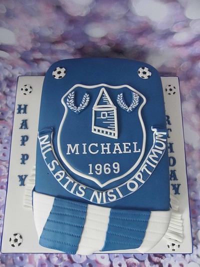 Everton shield cake. - Cake by Karen's Cakes And Bakes.