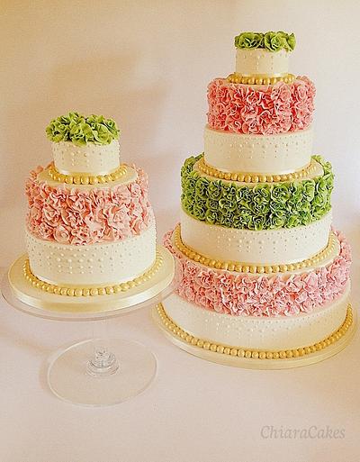 Green and pink wedding cake - Cake by Chiara Antonelli