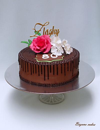 Chocolate cake with rose - Cake by Zuzana Bezakova