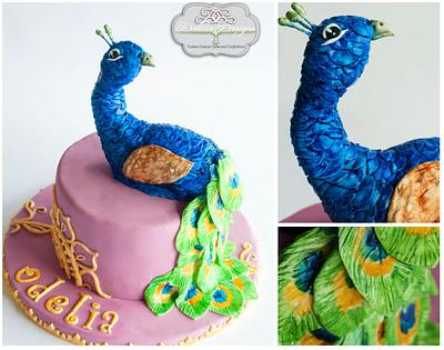 Peacock Cake - Cake by Delicia Designs